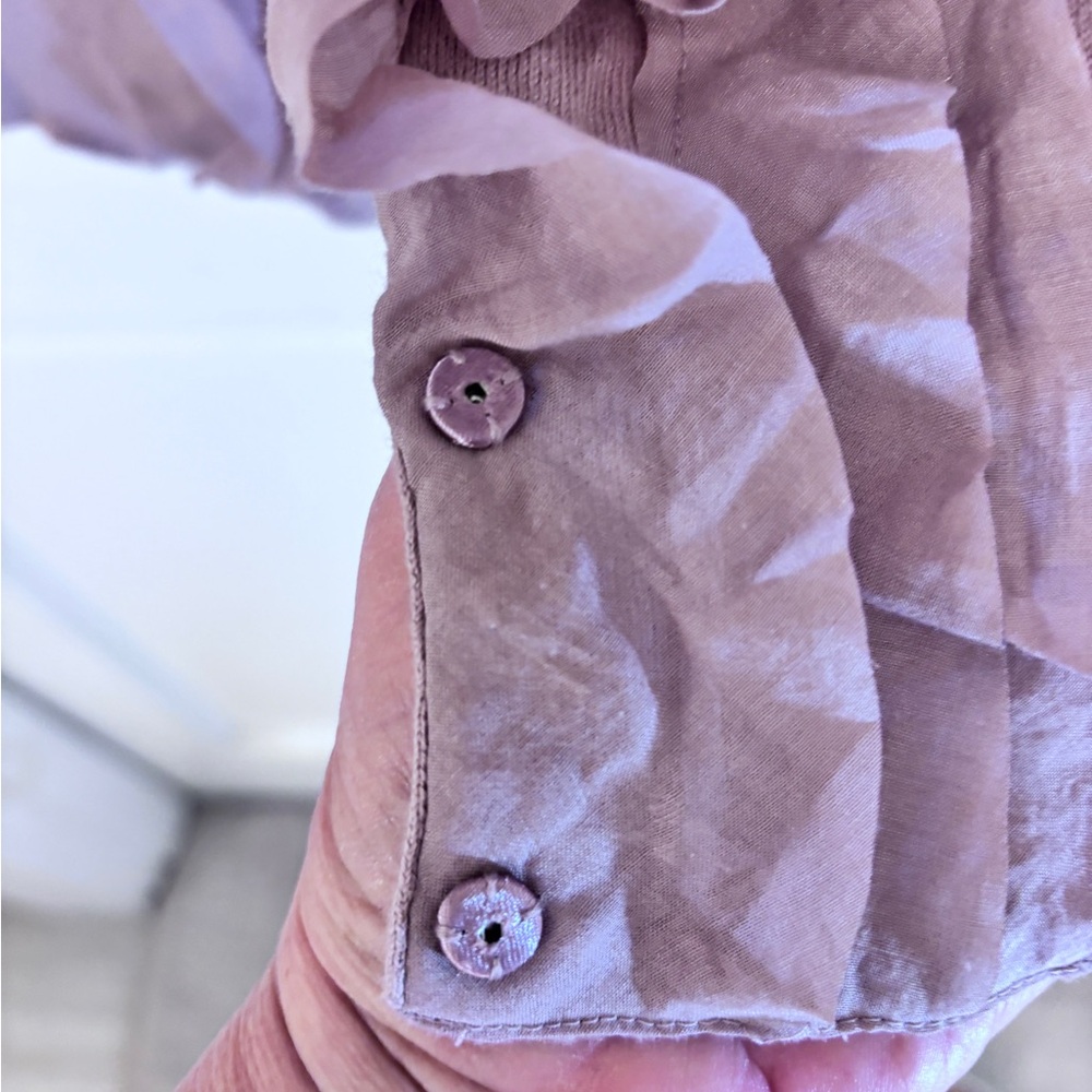 LOFT Lavender Knit Cardigan Snap Down Ruffle Front - Picture 6 of 9